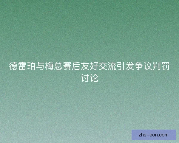德雷珀与梅总赛后友好交流引发争议判罚讨论