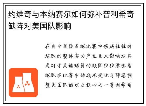 约维奇与本纳赛尔如何弥补普利希奇缺阵对美国队影响