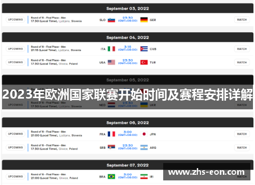 2023年欧洲国家联赛开始时间及赛程安排详解 2023年欧洲国家联赛开始时间及赛程安排详解